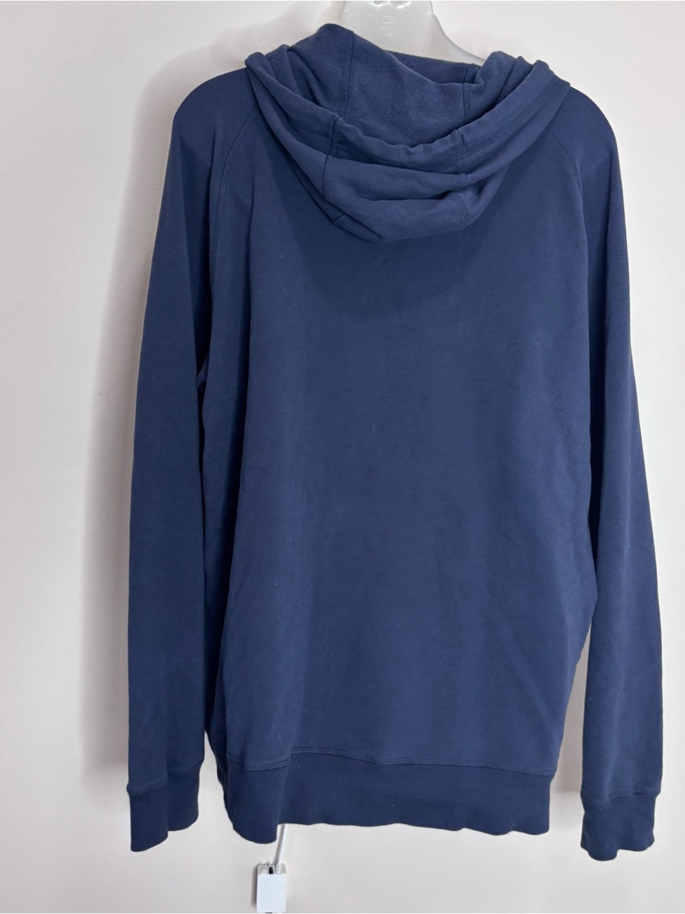 L.L. Bean Navy Hoodie large Orange Blue Green Mountain Stripe logo sweatshirt - Picture 3 of 7